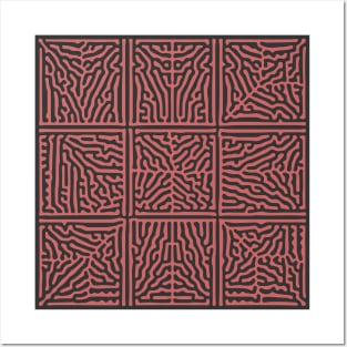 Turing Pattern Squares (Rose Gold) Posters and Art